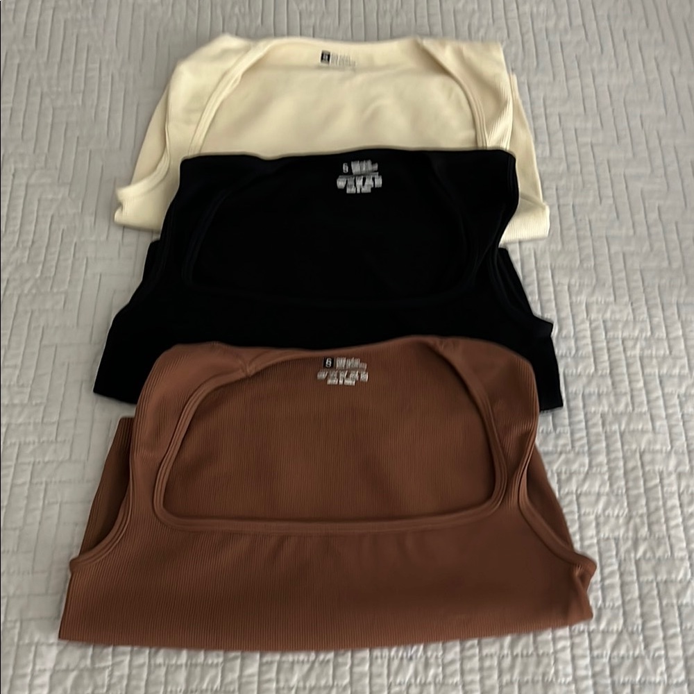 Women’s Nylon Shirts NWOT Size Small Black/White/Brown